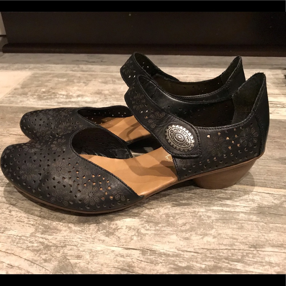 Women’s black Rieker dress shoes